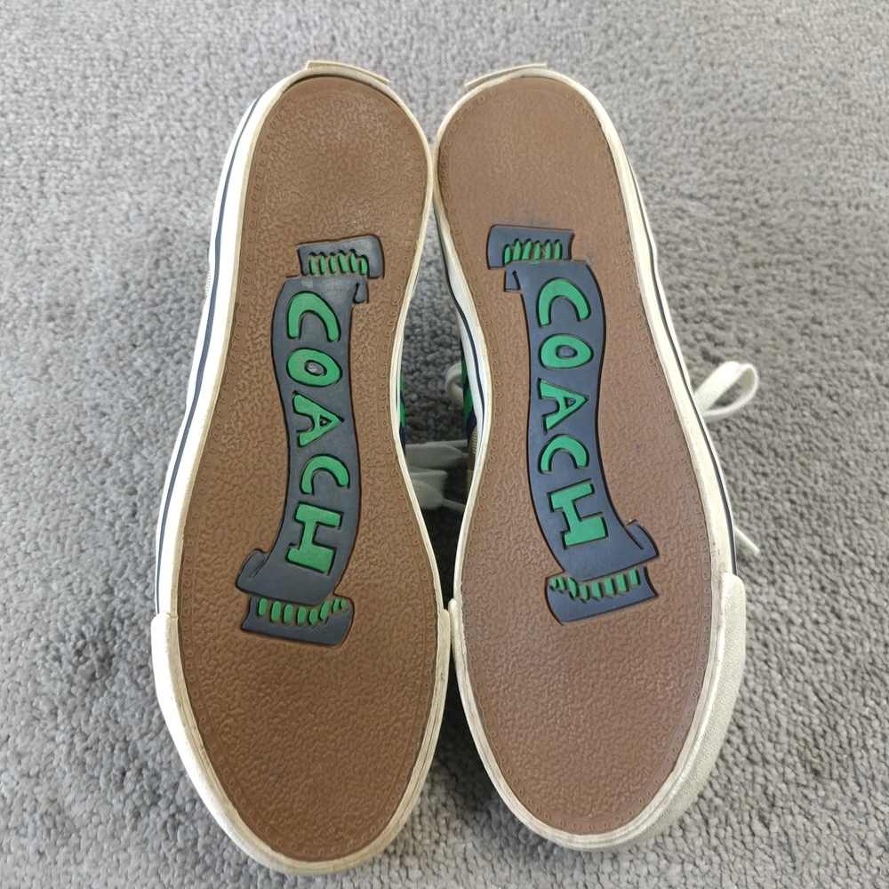 Coach Signature Logo Sneakers Womens Size 8 Shoes Brown Beige Low Top - Picture 2 of 10